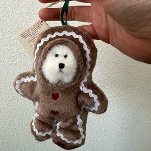 NWT Boyds Bears Handmade Plush Ornament Gingerbread Cookie Bear 5” Discontinued